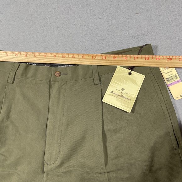 Tommy Bahama Shorts Men 38 Olive Green 100%‎ Silk Pleated Front Casual NWT - Picture 3 of 11